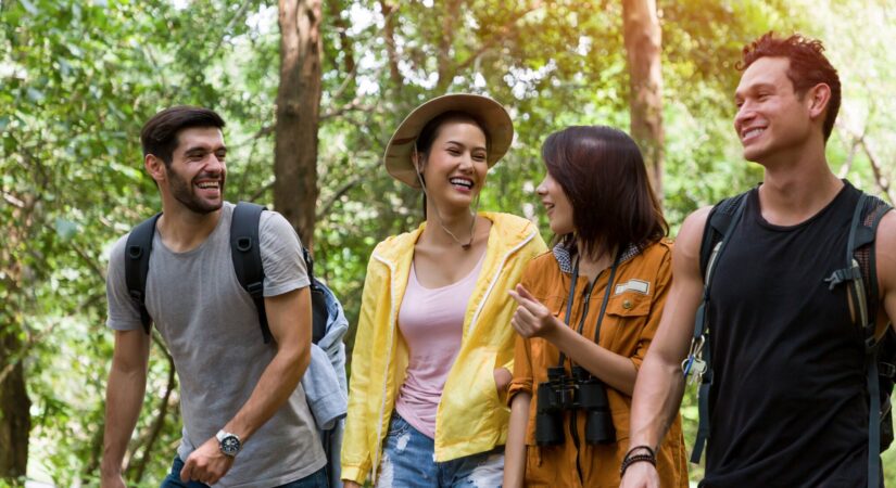 photo of friends on a hike having fun showing the best san diego hikes and trails