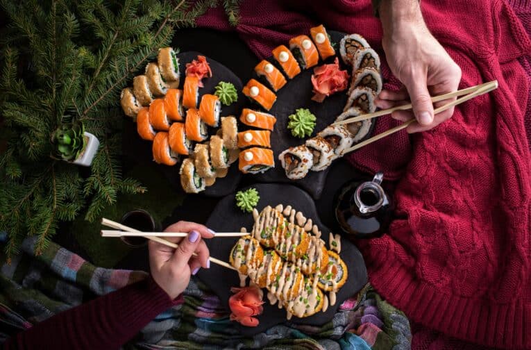 photo of couple having some of the best sushi in san diego