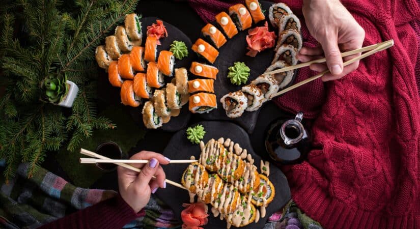 photo of couple having some of the best sushi in san diego