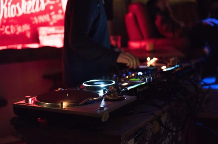 photo of dj spinning and getting people to dance showing the best san diego clubs.