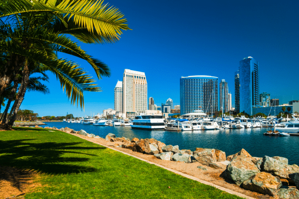 photo of downtown across the bay showing things to do in san diego for couples